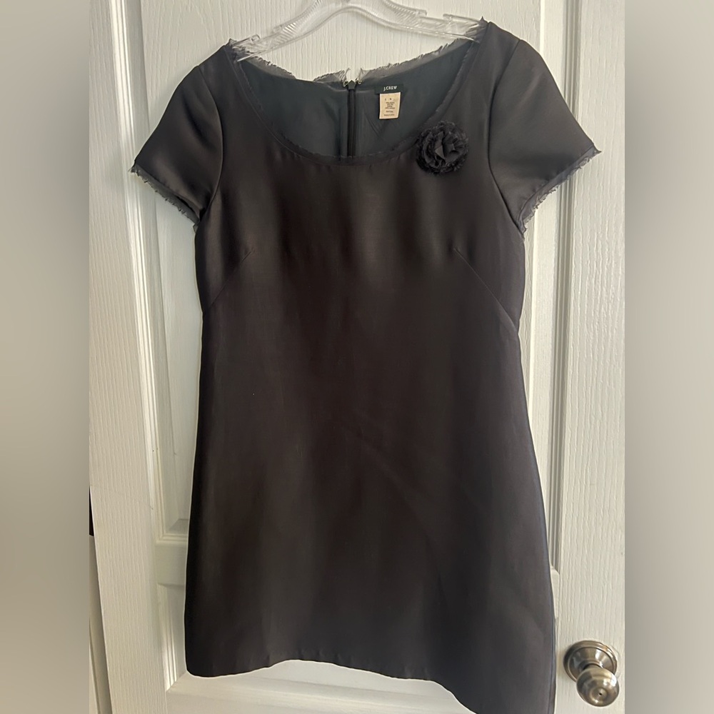 J.Crew Silk & Crepe Charcoal Dress